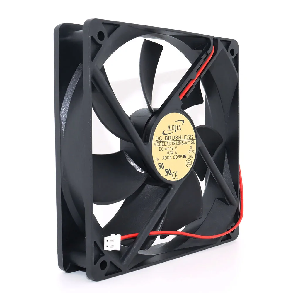 Ventilador de refrigeración de 120 mm 12 V PARA ADDA 1 AD1212MS-A71GL 12025 12 CM CC 0. Enfriador de chasis silencioso 34A - imagen 2