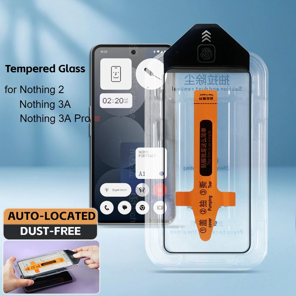 2 uds Protector de pantalla para nada teléfono 3A Pro vidrio templado nada teléfono 2 pegamento completo Protector de teléfono vidrio nada teléfono 3a