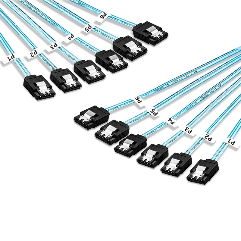 Cable Sas 6/4 Sata a 6/4 Sata de 50CM, Cable Sata 3 de 7 pines, 6Gbps, HDD/SSD, para servidor y minería de discos duros - imagen 4