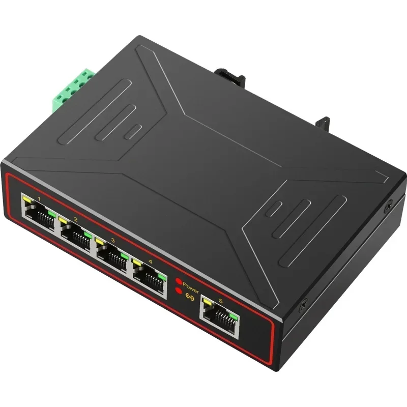 Conmutador Ethernet Industrial de 5 puertos, caja de Metal de 10/100Mbps, refuerzo de señal Rj45, interruptor de red Vlan, adaptador de protección contra rayos - imagen 3