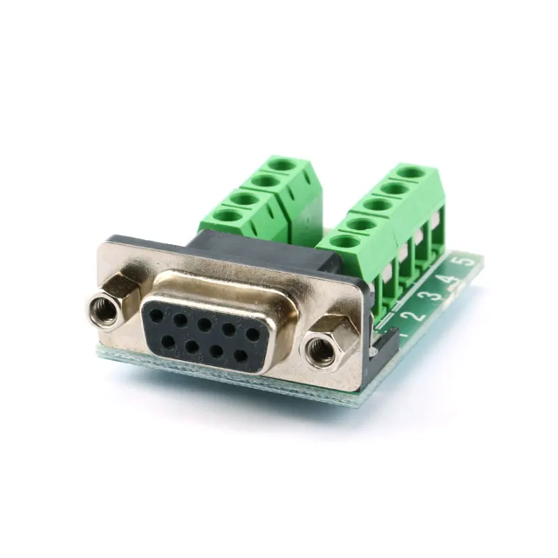 Adaptador de conector macho y hembra DB9, Terminal de tornillo de 9 pines y 9 orificios, placa de conversión RS232 RS485, convertidor DR9 COM D-SUB, 1-10 Uds. - imagen 2