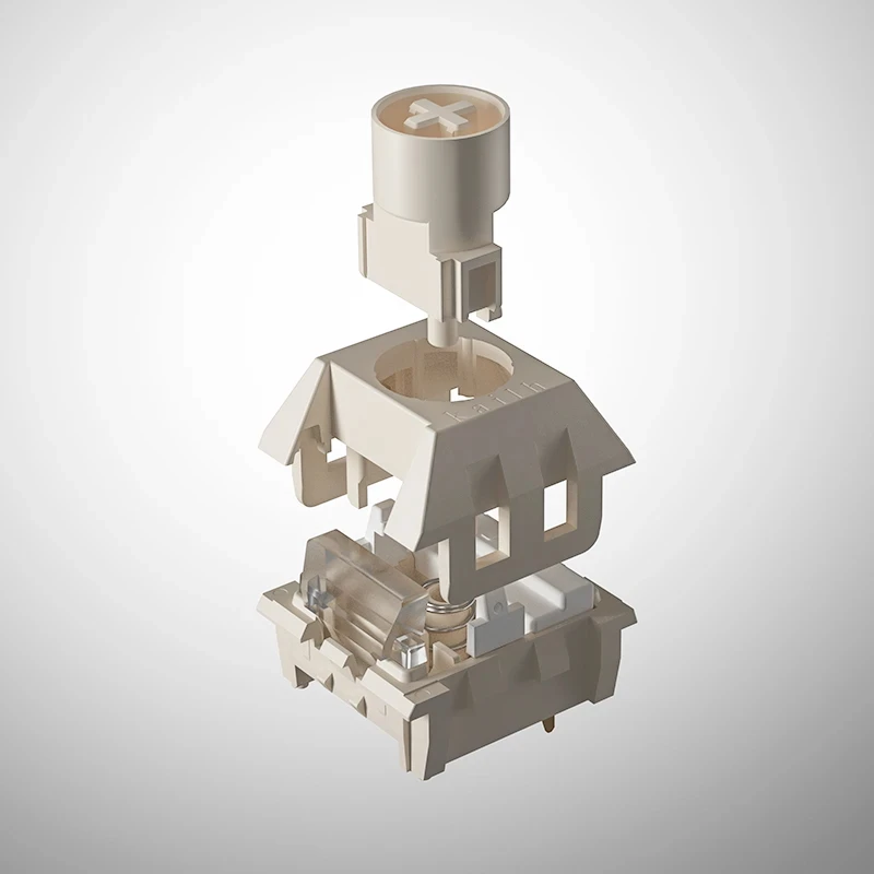 Kailh BOX-Interruptor de Teclado mecánico de helado silencioso, RGB, 5 pines, 45g, prelumado, Raw Coconut Latte - imagen 5