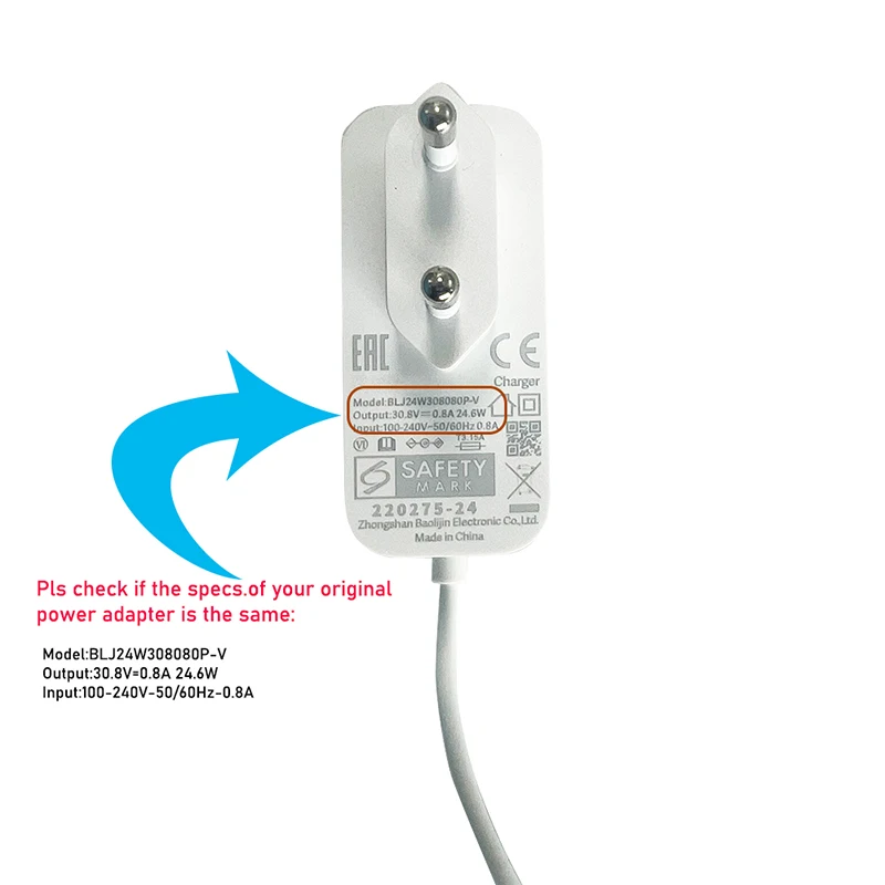 Dreame Cargador 30,8V Original para Aspiradoras V9/V10/G9/G10 - imagen 5