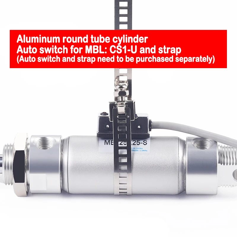 Mini cilindro de aire serie MBL MBL20/25/32 cilindro neumático de barril de aluminio Mini cilindro de carrera de 10-400mm - imagen 3
