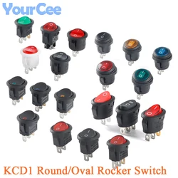 KCD1 Interruptor Basculante Ovalado Rojo ON-OFF-ON 10A 250V