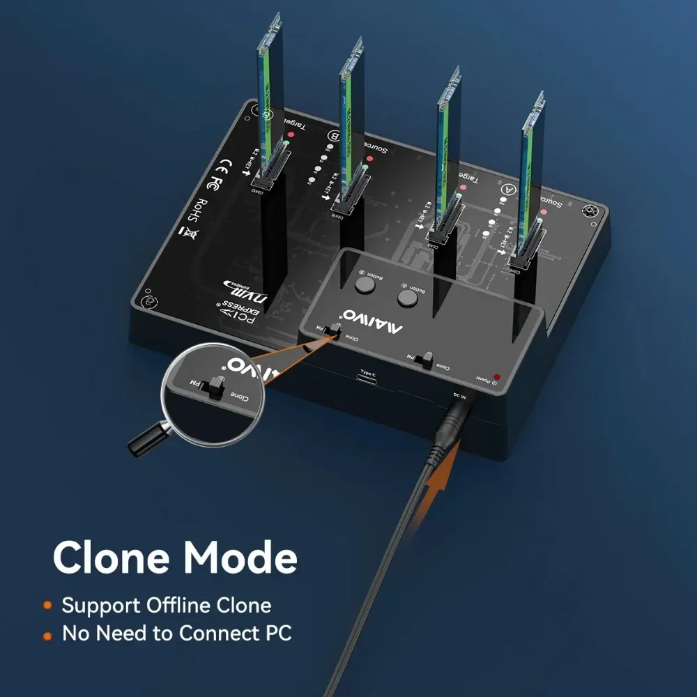MAIWO-máquina de copia de carcasa SSD M.2 Nvme, lector de disco duro externo tipo C, compatible con clonación - imagen 3