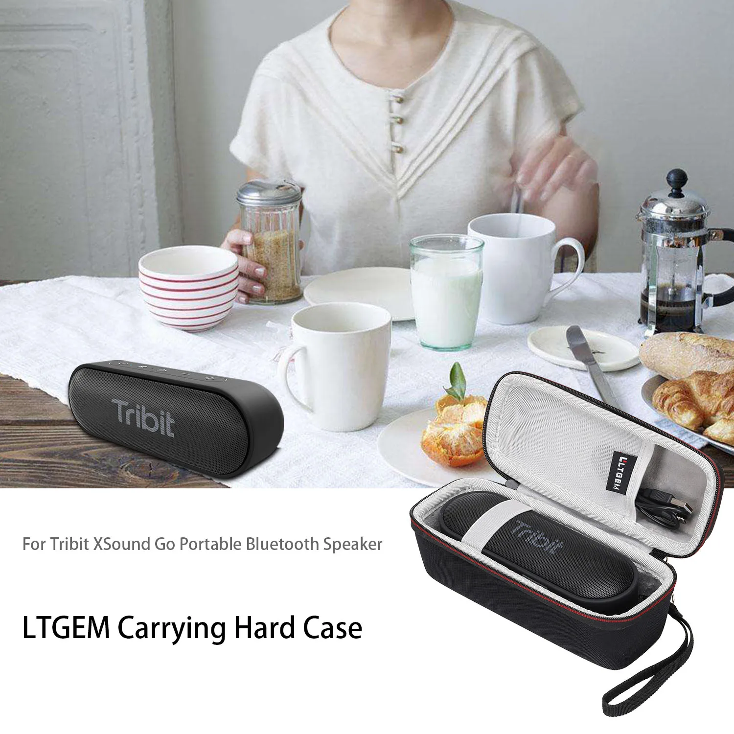 LTGEM-funda de altavoz para Tribit XSound Go, bolsa de transporte de almacenamiento de Altavoz Bluetooth portátil, accesorios para altavoz - imagen 5