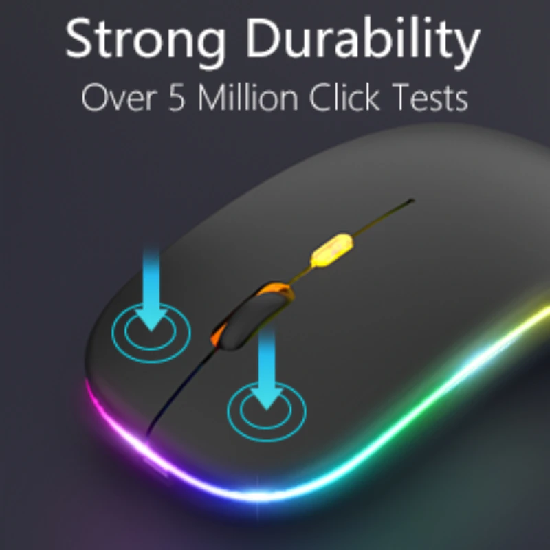 Ratón inalámbrico 2,4G, ratón silencioso compatible con Bluetooth, ratón óptico portátil para oficina, para PC, portátil, MacBook, ratón para juegos - imagen 4