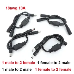 Cable Adaptador DC 5.5x2.1mm Macho Hembra – Divisor CCTV