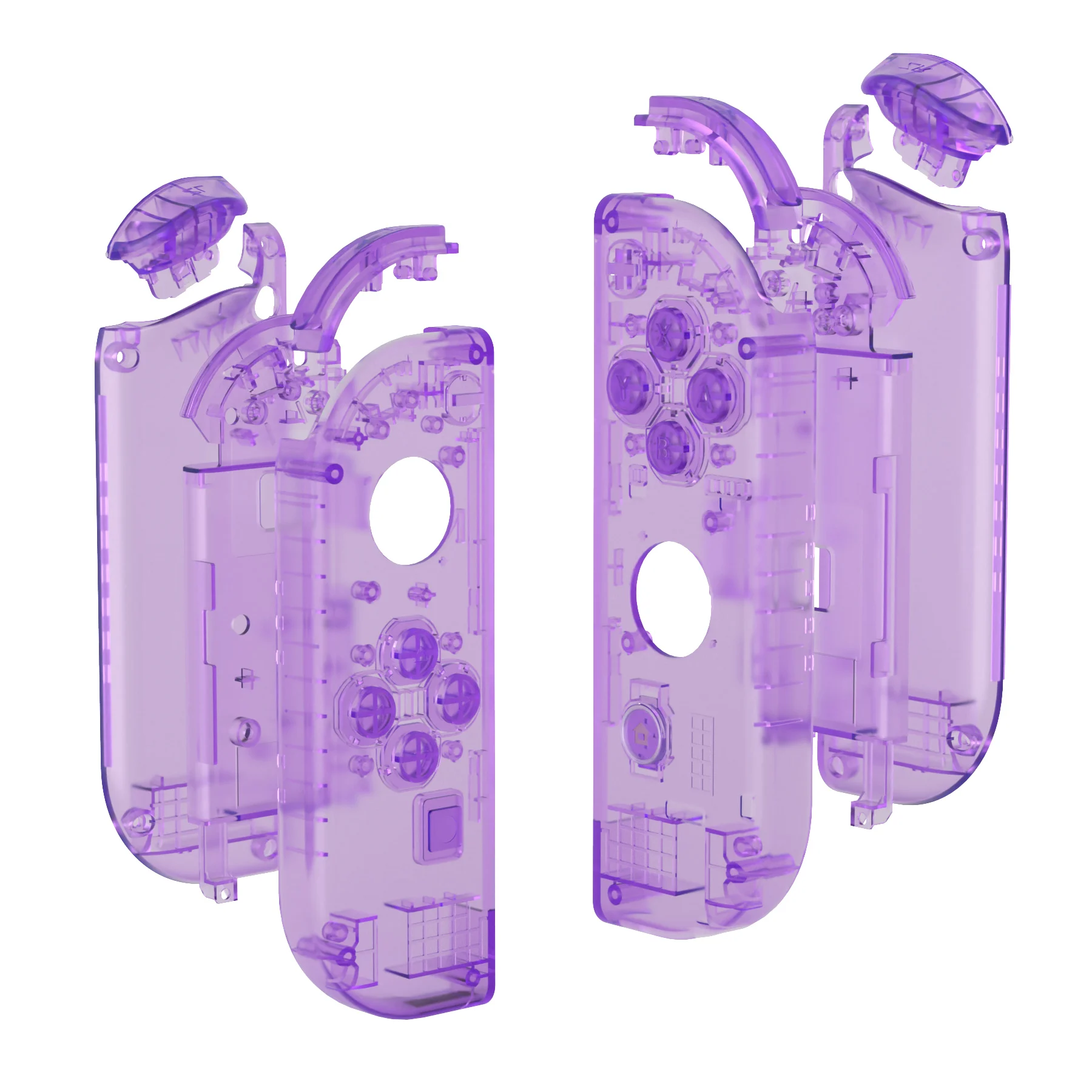 Carcasa personalizada eXtremeRate para Nintendo Switch y controlador JoyCon OLED, cubierta con juego completo de botones, púrpura atómico transparente - imagen 3