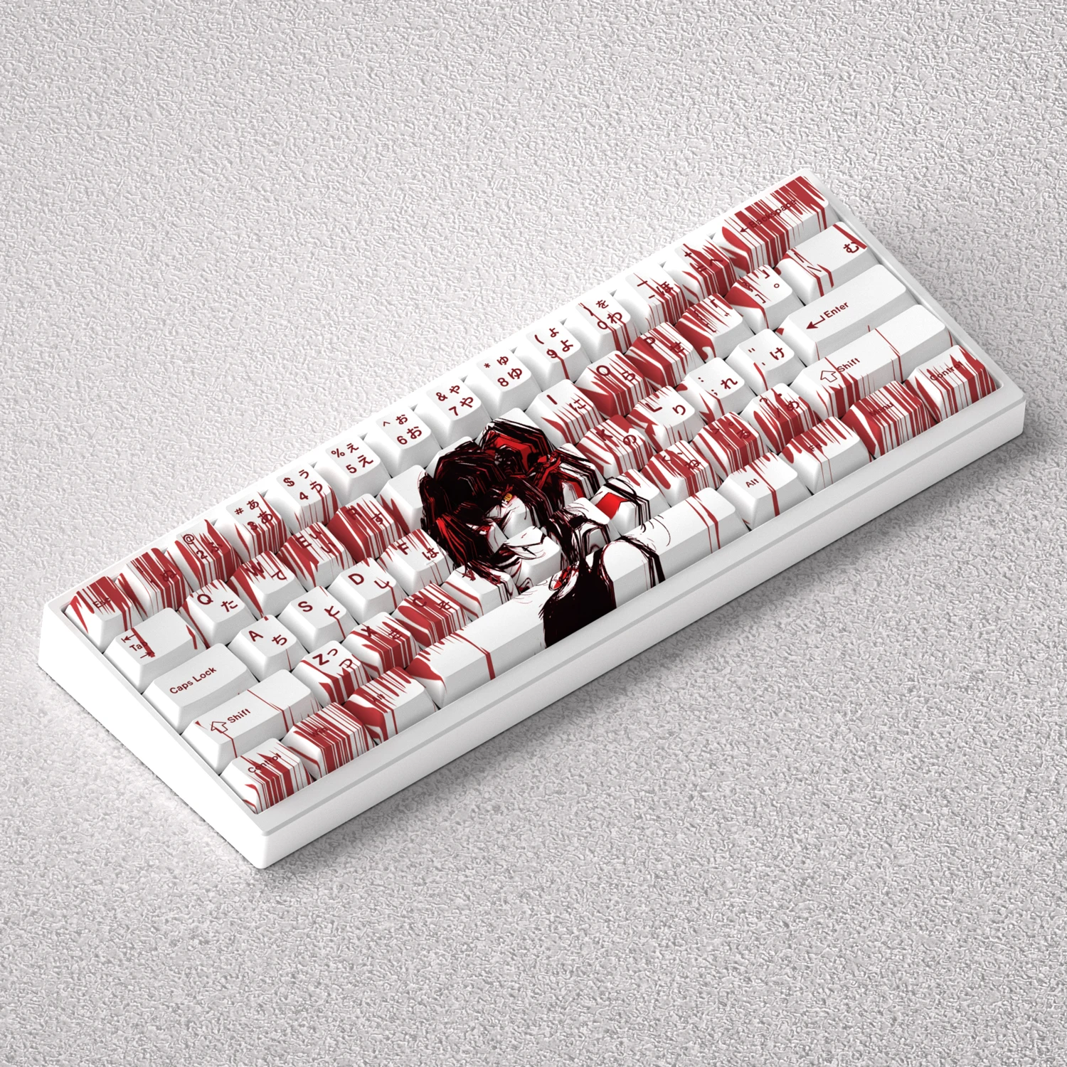 Teclas PBT para teclado mecánico, 73 teclas, altura de cereza, sublimación de tinte, Tokisaki Kurumi, japonés 60 65 68, diseño Anne Pro 2 - imagen 2