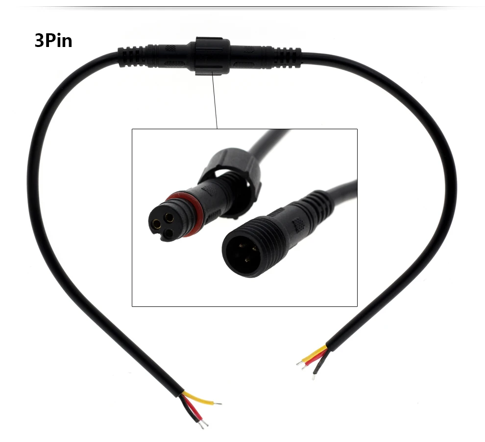 5/10 pares de conector CC Cable impermeable 2 pines/3 pines/4 pines conector macho hembra Cable impermeable para tira de proyecto LED CCTV - imagen 3
