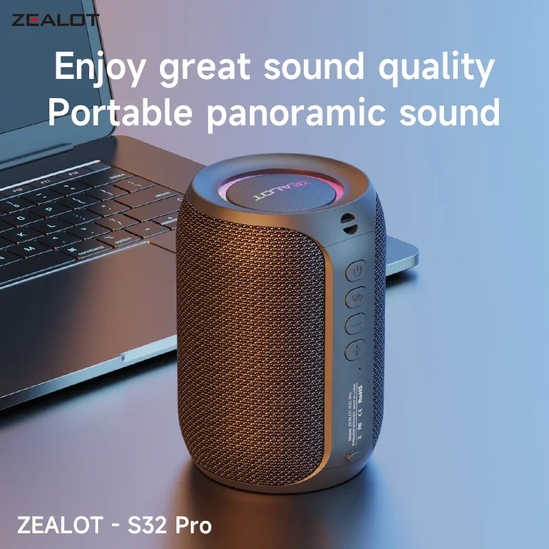 Zealot S32 pro Bluetooth inalámbrico al aire libre altavoz subwoofer portátil impermeable IPX6 doble emparejamiento 3600mAh altavoz inalámbrico - imagen 2