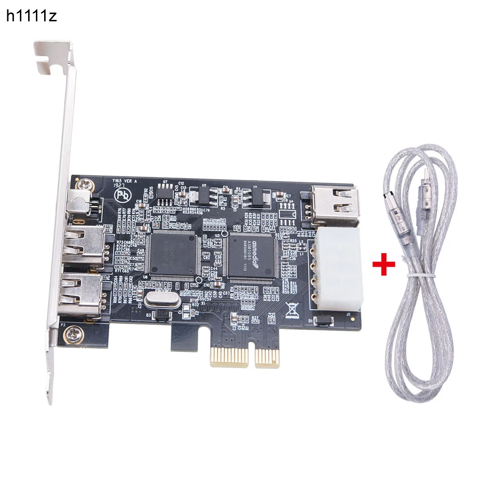 Tarjeta de expansión de 4 puertos 1394A PCI-E 1X a IEEE 1394 DV adaptador de vídeo 1x 4 pines 3x 6 pines 1394 controlador tarjeta Firewire para PC de escritorio