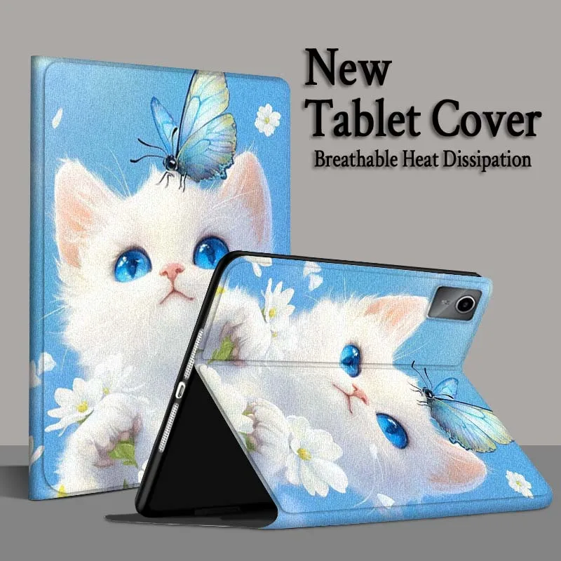 Hermoso gato artístico de mariposa para Xiaoxin Lenovo Pad Tab K10 K11 M10 P12 P11 Pro GT Gen2 Plus Legion Y700 Y900 12,1 funda para tableta - imagen 5
