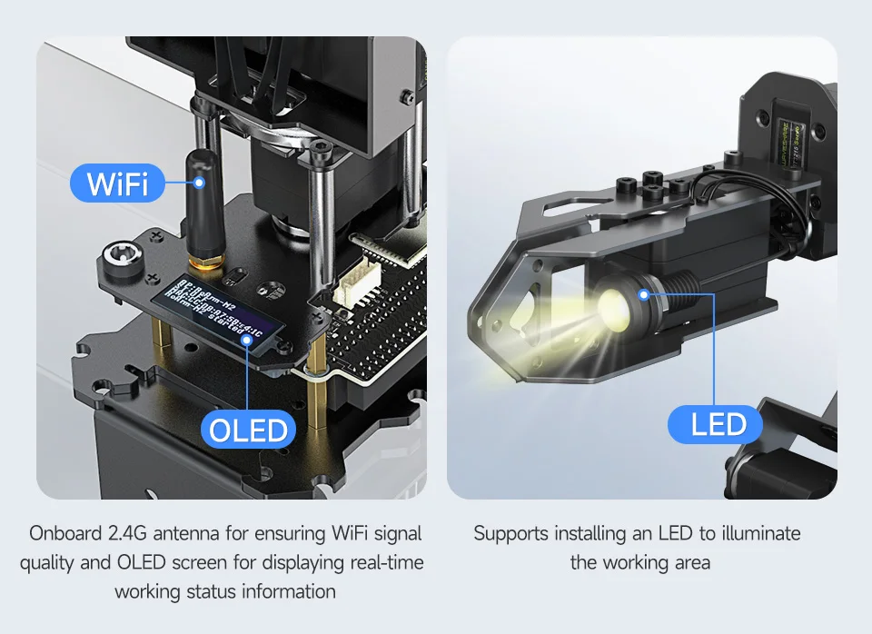 5 + 1 DOF High-Torque Serial Bus Servo Robotic Arm Kit, with OLED screen and LED light