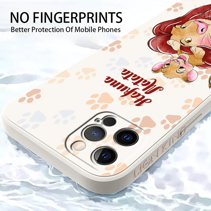 Funda de teléfono suave con cuerda líquida para Apple iPhone, carcasa bonita de Disney, Rey León, 15, 14, 13, 12, 11, XS, XR, X, 8, 7, SE Pro, Max Plus, Mini - imagen 4