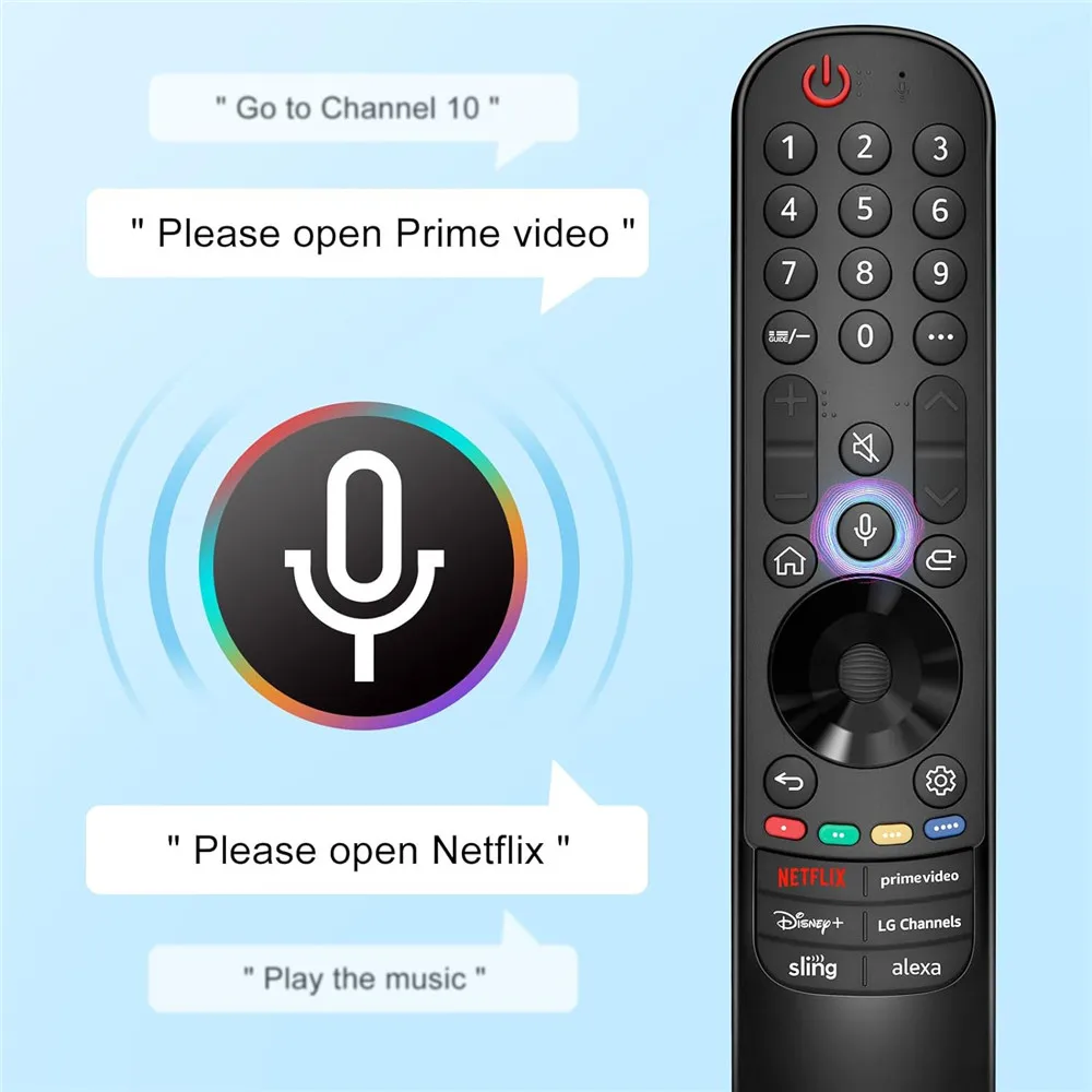 Mando a distancia mágico por voz de repuesto para LG Smart TV 2021-2023 con puntero de ratón volador con Netflix/Prime Video/Sling/Alexa - imagen 3