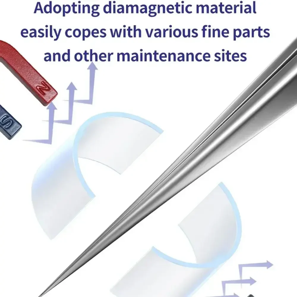 Pinzas mecánicas para reparación de teléfonos móviles, GAN-15, cable volador, antimagnético, componentes de precisión, Clip de punta fina, huella dactilar, GAN-11 - imagen 5