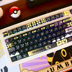 Juego de teclas con tema Moon Eevee, tapa de teclado con perfil MOA de sublimación PBT Original personalizada para accesorios de teclado mecánico