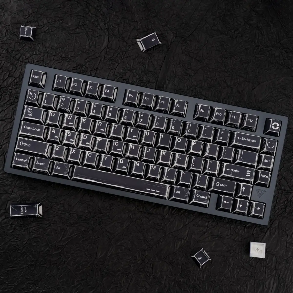 Teclas PBT de sublimación de tinte de cómic negro coreano/alemán/inglés teclas de teclado de perfil de cereza para interruptores MX Keybaord - imagen 5