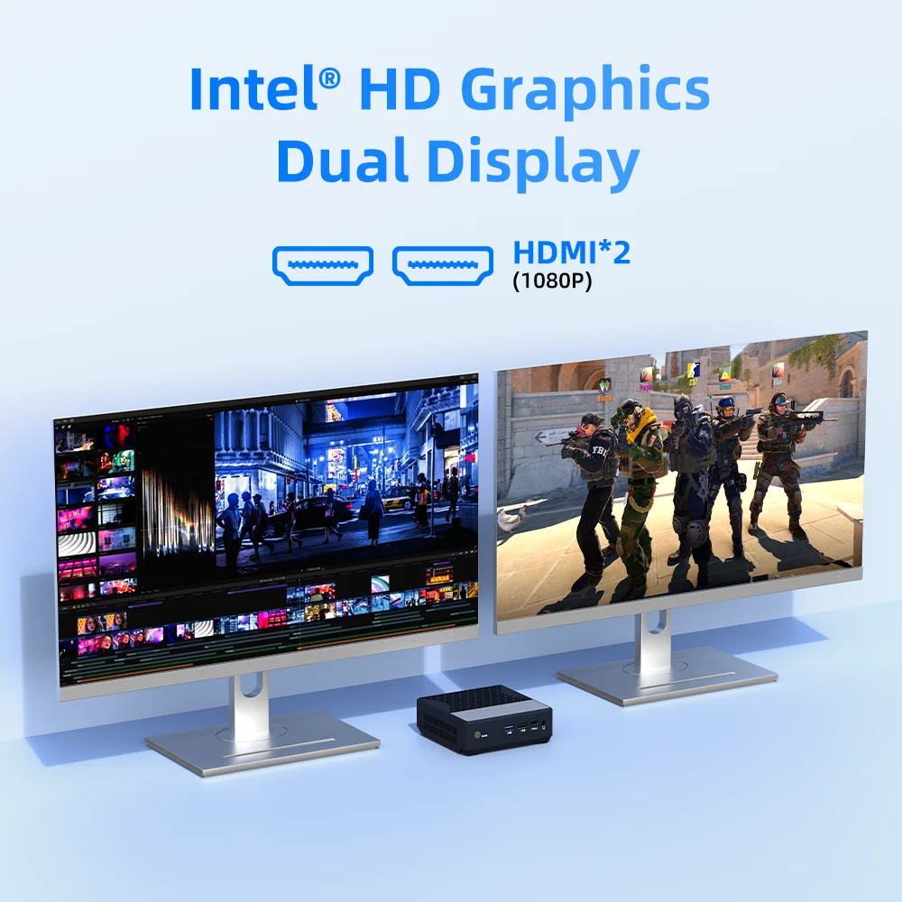 ZXIPC MINI PC Zen+ Intel de bolsillo ®   Bay Trail N2940 Pantalla dual Intel ®   Gráficos HD 1G LAN WIFI5 BT 4.2 DDR3 NUC - imagen 5