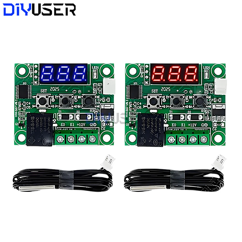 Termostato digital W1209, interruptor controlador de temperatura de 12 V CC con luz roja azul para incubadora de casero de acuario
