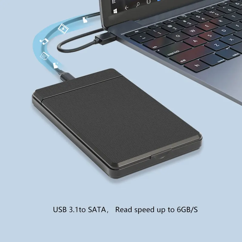 Funda de disco duro USB 2,0, carcasa de 3,0 pulgadas, SATA, SSD, HDD, caja móvil, adaptador móvil externo de 6Gbps, compatible con 6TB - imagen 4