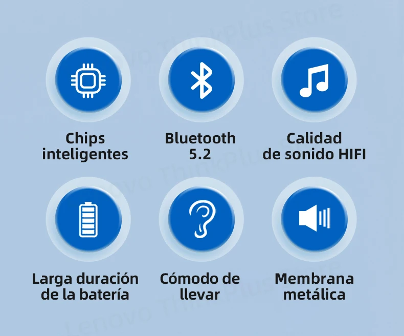 Auriculares Bluetooth Lenovo LP5 - Sistema de audio HiFi premium con altavoces de 13mm