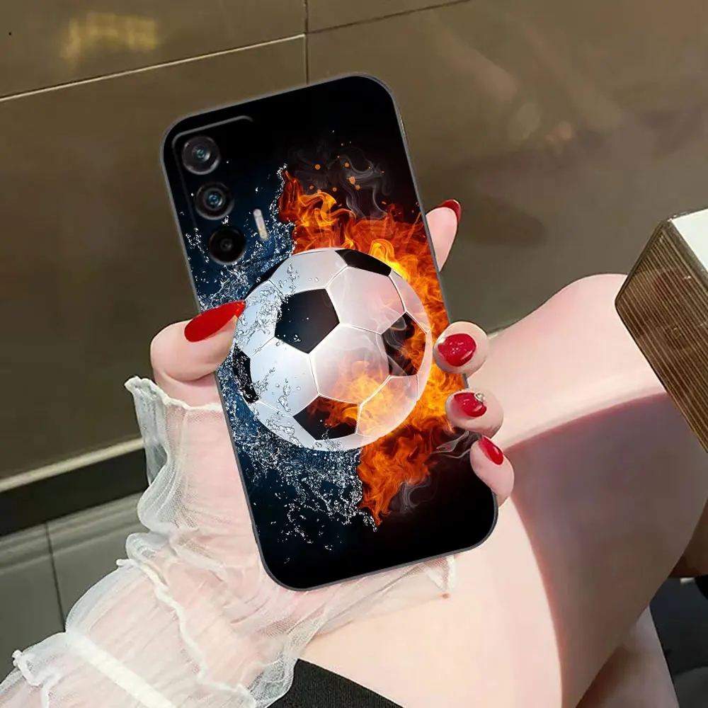 Funda de teléfono personalizada con balón de fútbol de fuego para Realme C75 C65 C63 C55 C53 C35 C33 C30 C21Y C21 C20 C15 C11 GT NARZO 50 50I - imagen 4