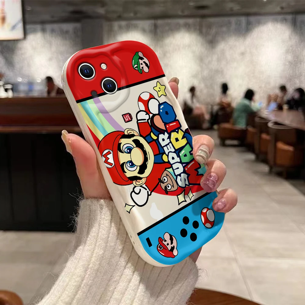 Funda de juegos de dibujos animados 3D Wave para iPhone 15 14 13 12 11 Pro Max Mini X XR XSMAX 8 7 6S Plus para Marios funda de silicona suave - imagen 4