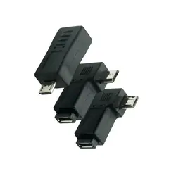 Adaptador extensión Micro USB macho a hembra 90° ángulo doble
