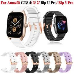 Correa de silicona de 20mm para reloj Huami Amazfit GTS 4 Mini /GTS 3 /GTS 2 2e, pulsera para Amazfit Bip U Pro /Bip 3 Pro