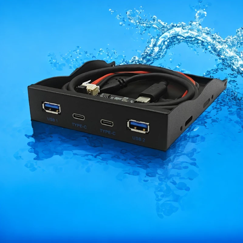 Nuevo HUB de Panel frontal USB 3,2 GEN2 de 10G 2x USB3.2 GEN2 + 2x adaptador de TYPE-C tipo E a frontal tipo C para salida de disquete de escritorio de 3,5" - imagen 2