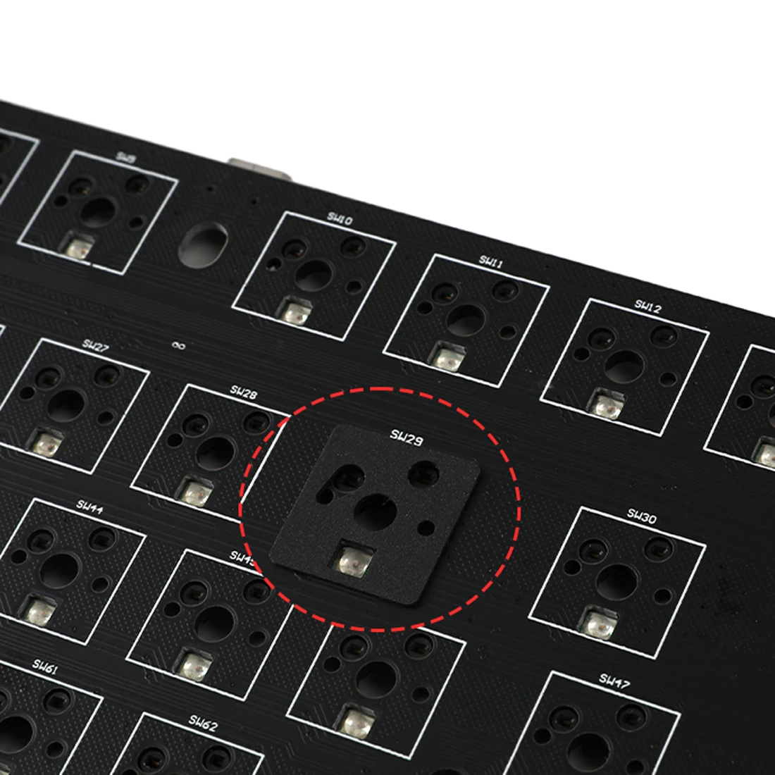 DUROCK-Película de interruptor de espuma, almohadillas de interruptor Poron para Cherry MX Switch, 0,15mm, HTV + PC, doble capa, 0,3mm, negro - imagen 2