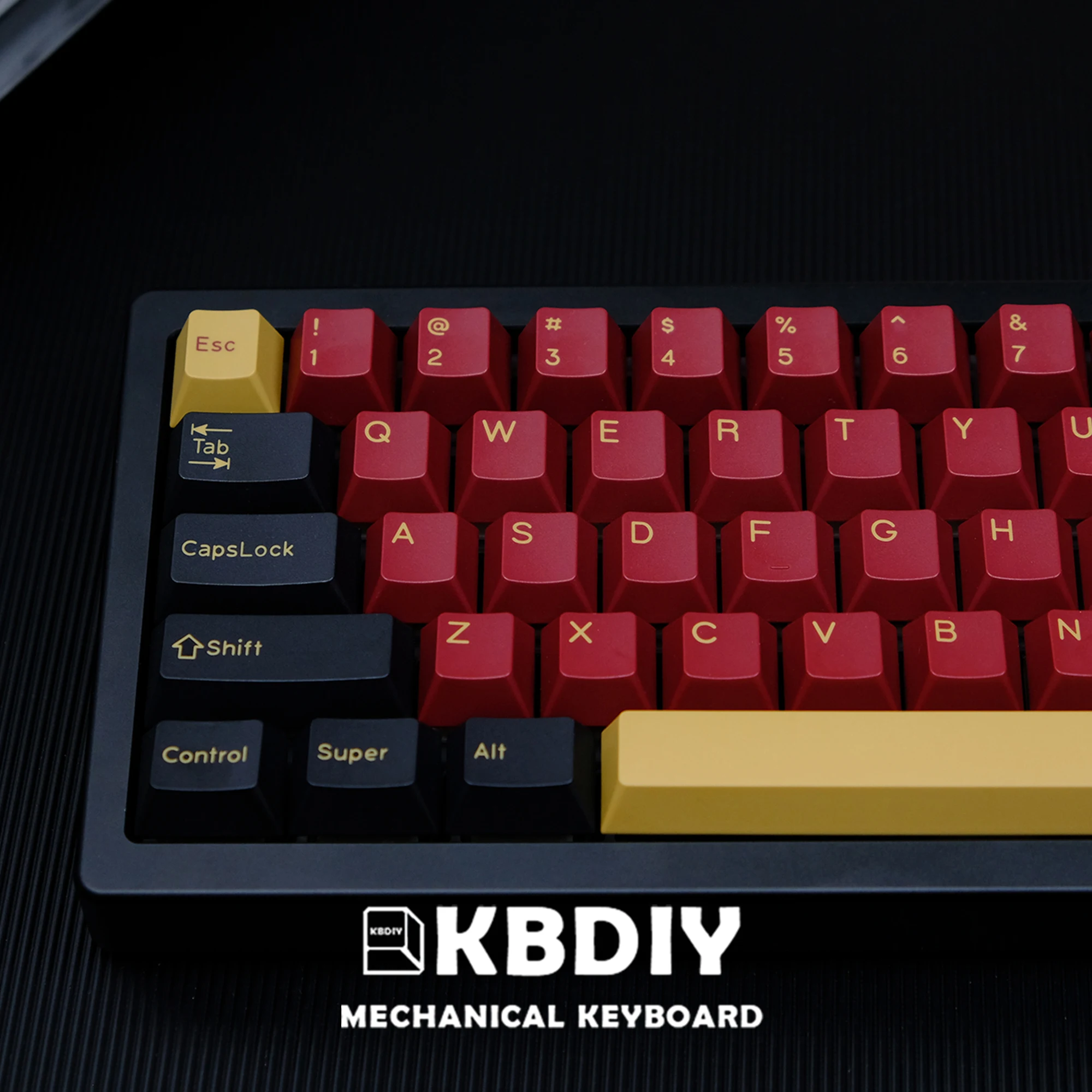 KBDiy-Juego de teclas PBT personalizadas para teclado mecánico, teclas ISO, perfil Cherry, GMK, GMK, Samurai rojo, interruptores MX, 171 teclas - imagen 3