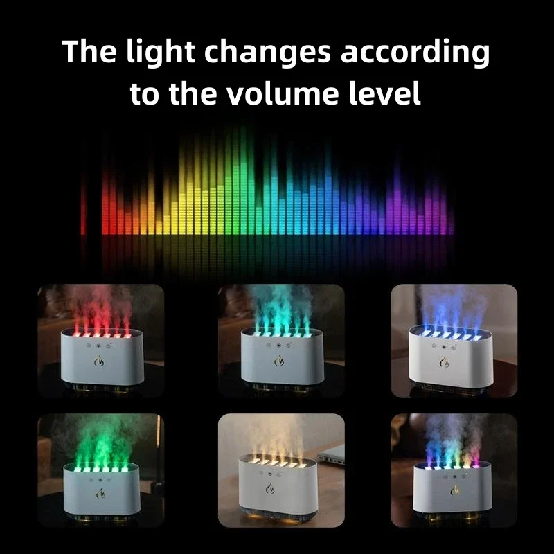 Humidificador de música dinámica, cambio de color sensible al sonido, plástico, luz LED, adecuado para decoración del hogar y la oficina, regalo para adultos - imagen 2