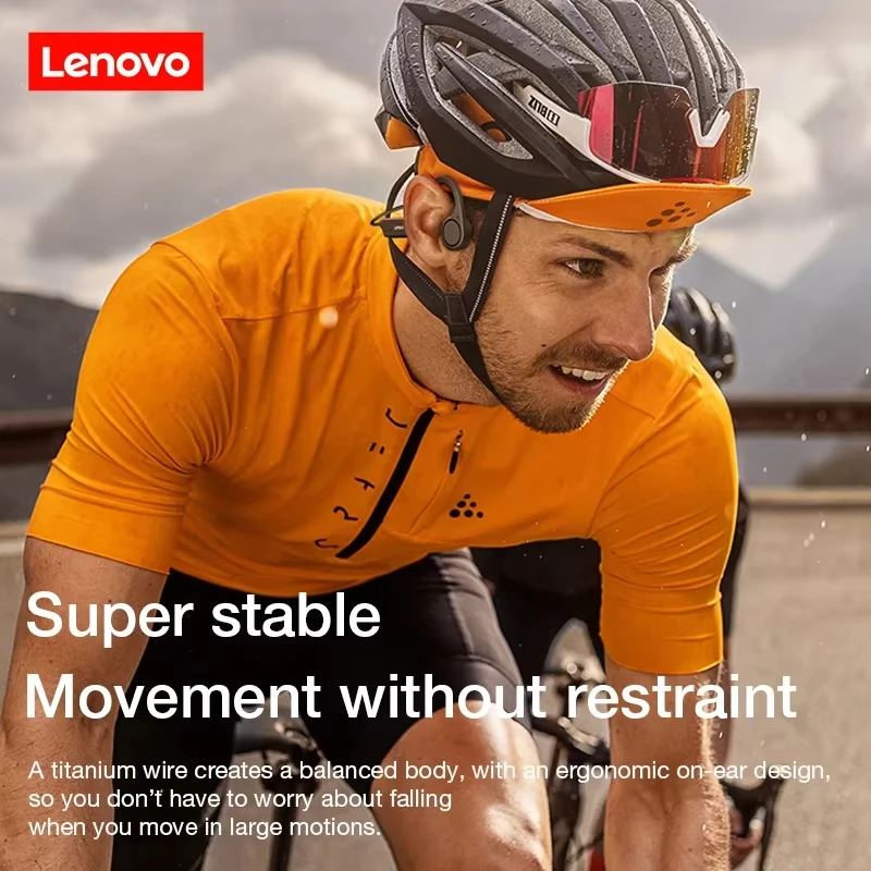 Auriculares de conducción ósea Lenovo X4 Bluetooth V5.1, auriculares inalámbricos de alta fidelidad con gancho para la oreja, auriculares impermeables para negocios - imagen 5