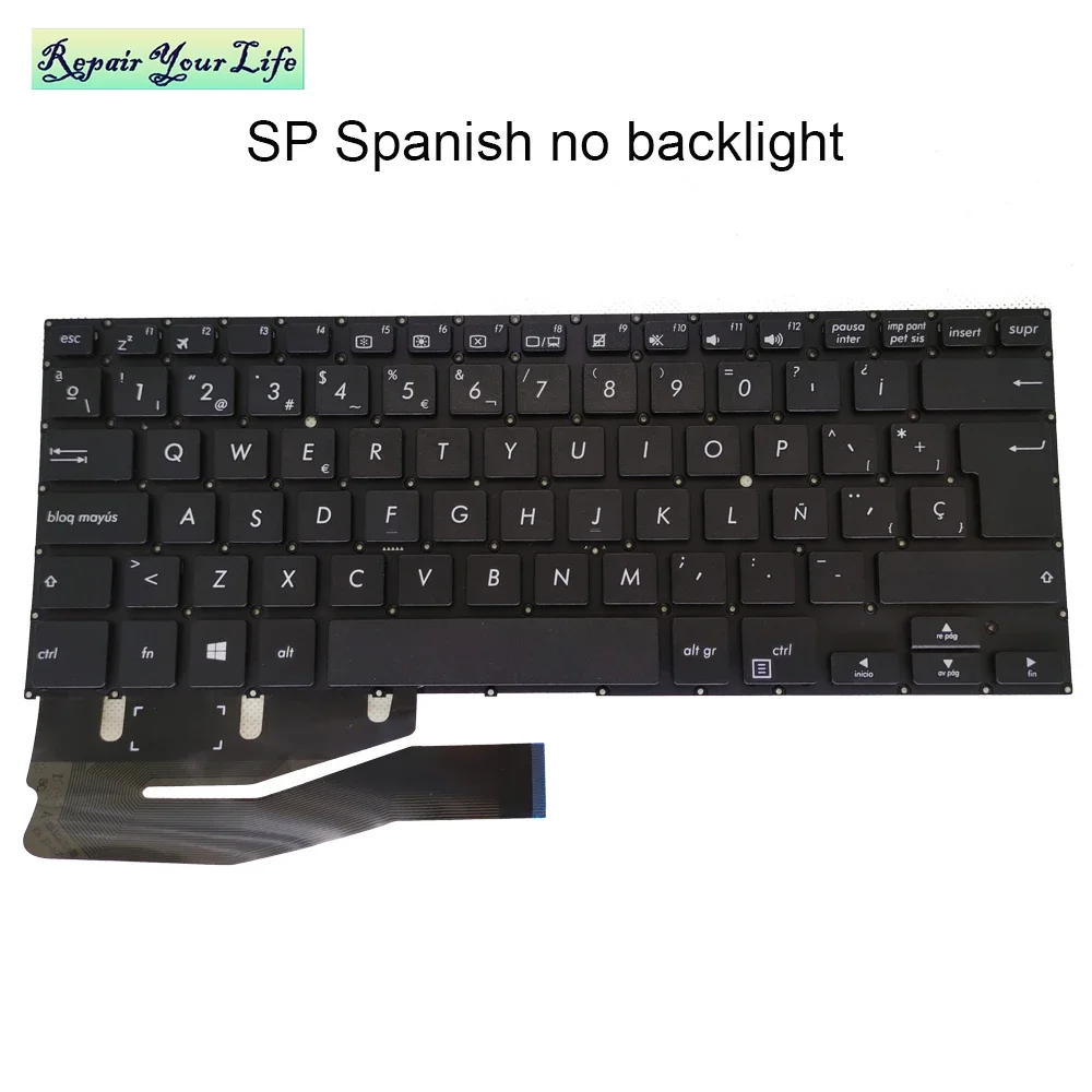 Teclado retroiluminado para ordenador portátil UI US UA RU para ASUS Vivobook Flip TP410 TP410UA TP410UR TP410UF TP410UAR inglés ruso 0KNB-F621RU00 - imagen 2