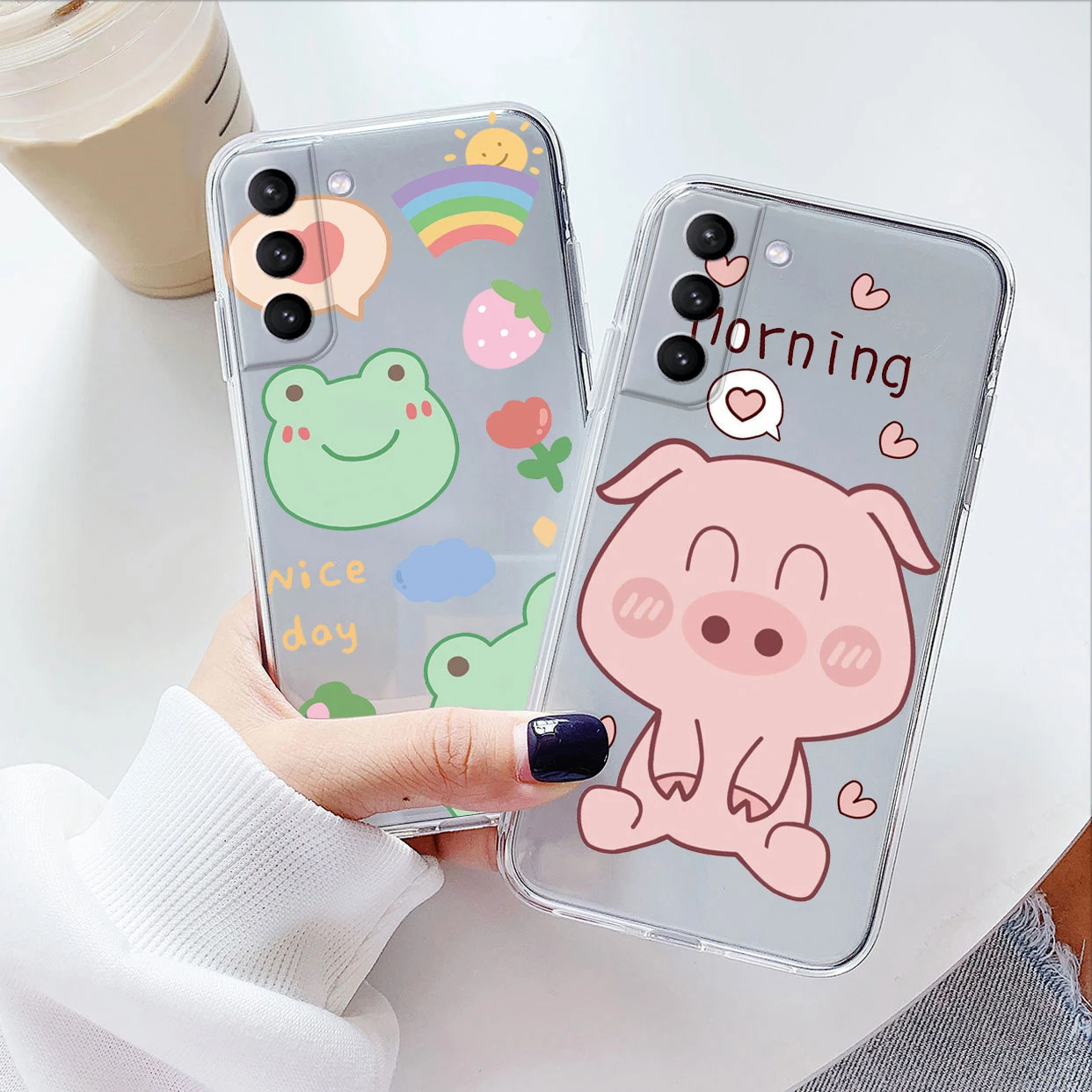 Funda para Samsung Galaxy S23 S 23 Plus S23 Ultra S23 + funda de teléfono suave a prueba de golpes Fundas de silicona Coque linda pintura transparente - imagen 2