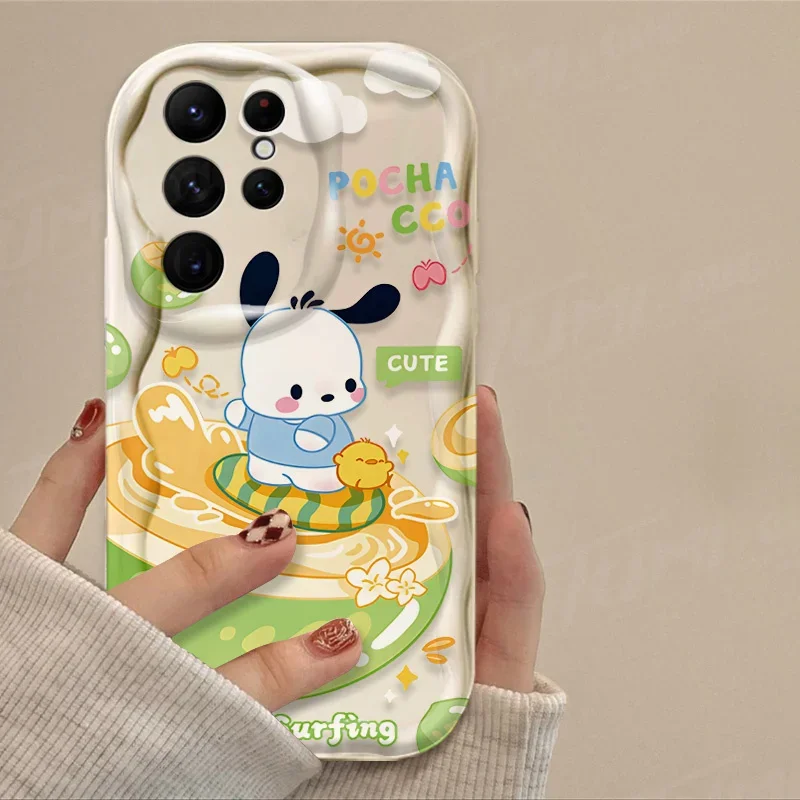 Sanrio Cinnamoroll Melody Fruit 3D Wave funda para Samsung Galaxy S24 Ultra S23 S22 Plus S21 S20 FE A25 A55 A35 5g funda de silicona - imagen 5