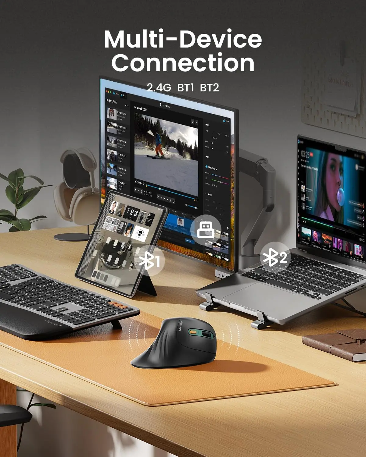ProtoArc EM11 Ratón Ergonómico Inalámbrico Recargable Bluetooth - imagen 4