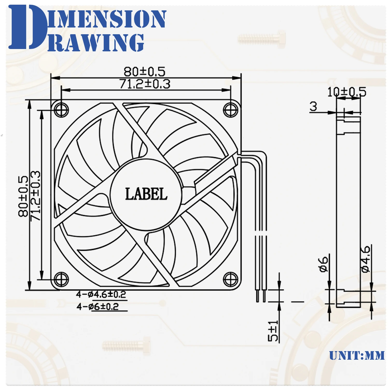 YOUNUON Ventilador 80x80x10mm USB 5V Sin Escobillas PC - imagen 5