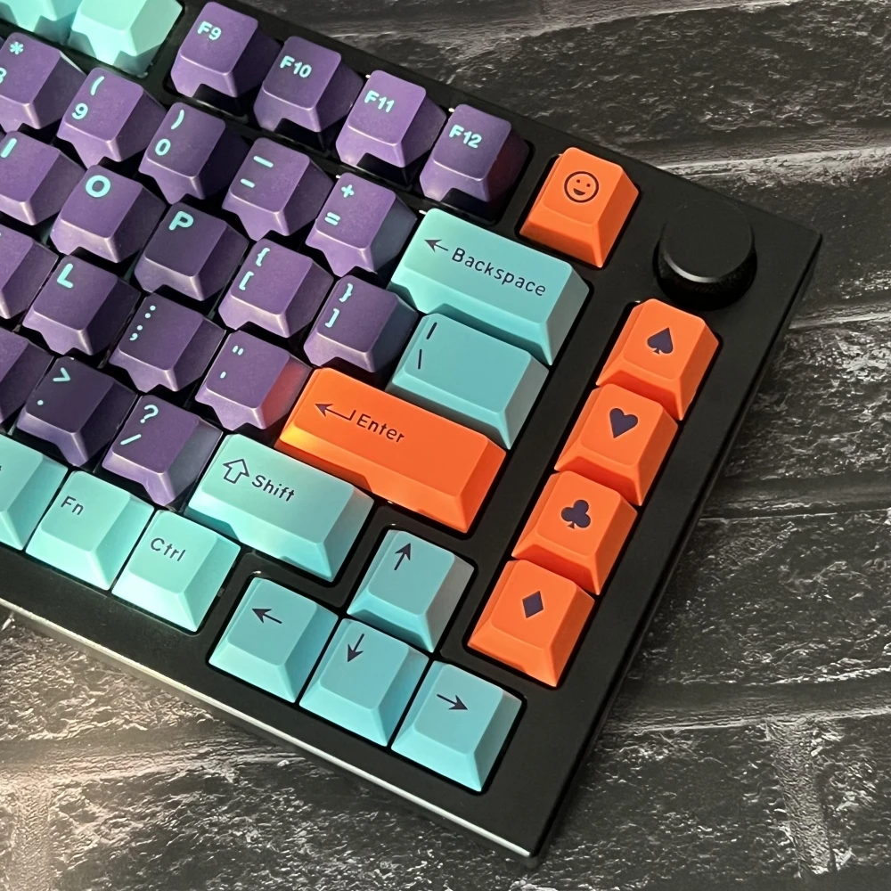 Teclas de teclado minimalistas de noche púrpura, perfil de cereza de 173 teclas, teclas ABS de doble disparo para interruptores MX, Teclado mecánico - imagen 4