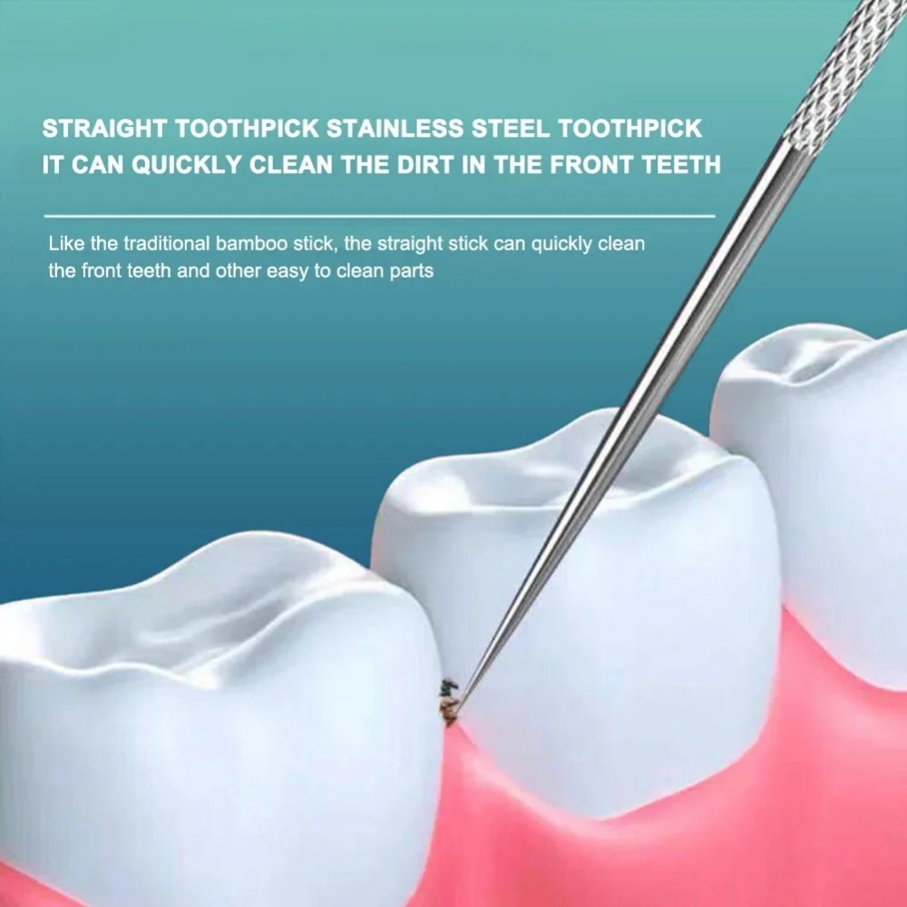 Juego de palillos de dientes de metal, limpieza dental, cepillo interdental, dientes, sarro ​ Removedor de hilo Dental reutilizable, selección de dientes, cuidado de higiene bucal - imagen 3