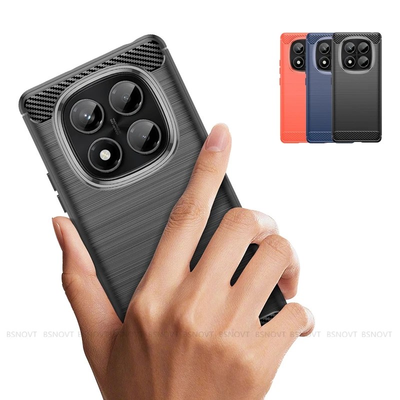 Para Redmi Note 14 Pro 5G funda Xiaomi Redmi Note 14 Pro 5G Capas parachoques fibra de carbono TPU Fundas suaves Redmi Note 14 Pro 5G