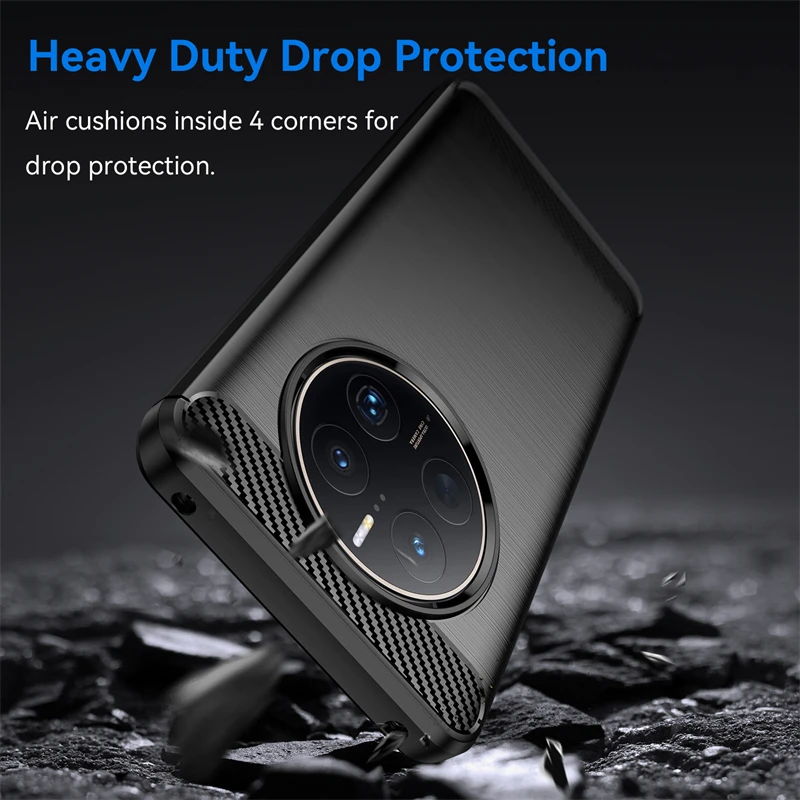 Funda de fibra de carbono para Huawei Mate 50 Pro, cubierta de TPU suave a prueba de golpes, parachoques trasero - imagen 4