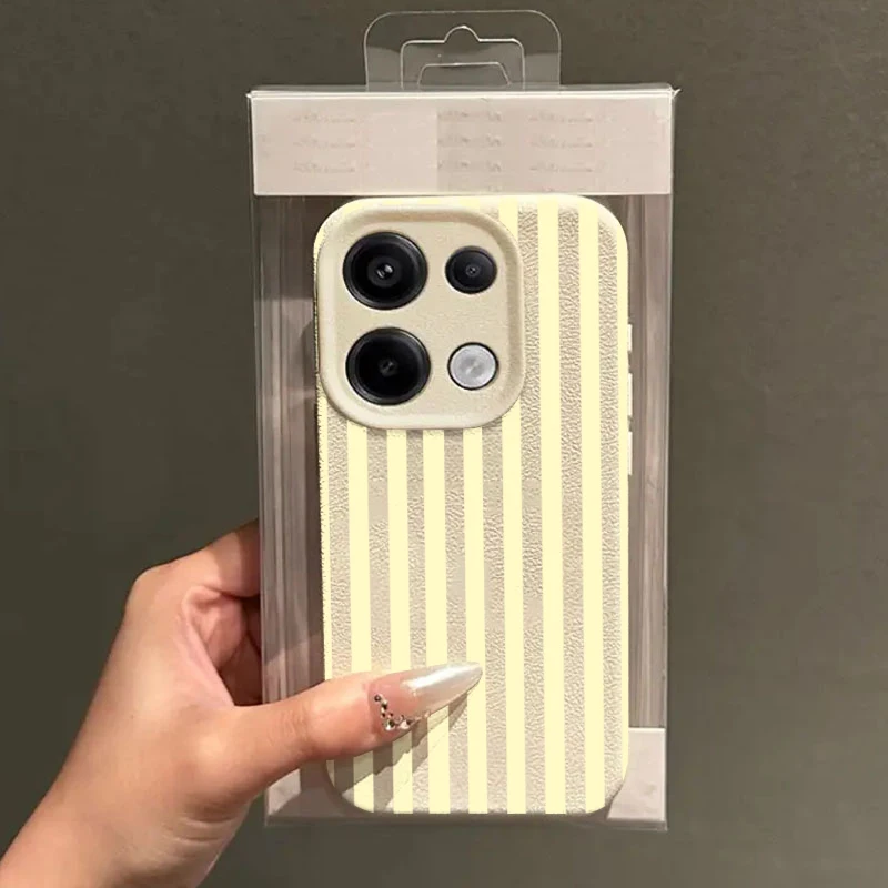 Funda de teléfono de TPU a rayas amarillas a la moda para Xiaomi Poco X7 X6 X5 F5 F6 F7 Pro 5G, funda trasera de silicona suave minimalista a prueba de golpes - imagen 4