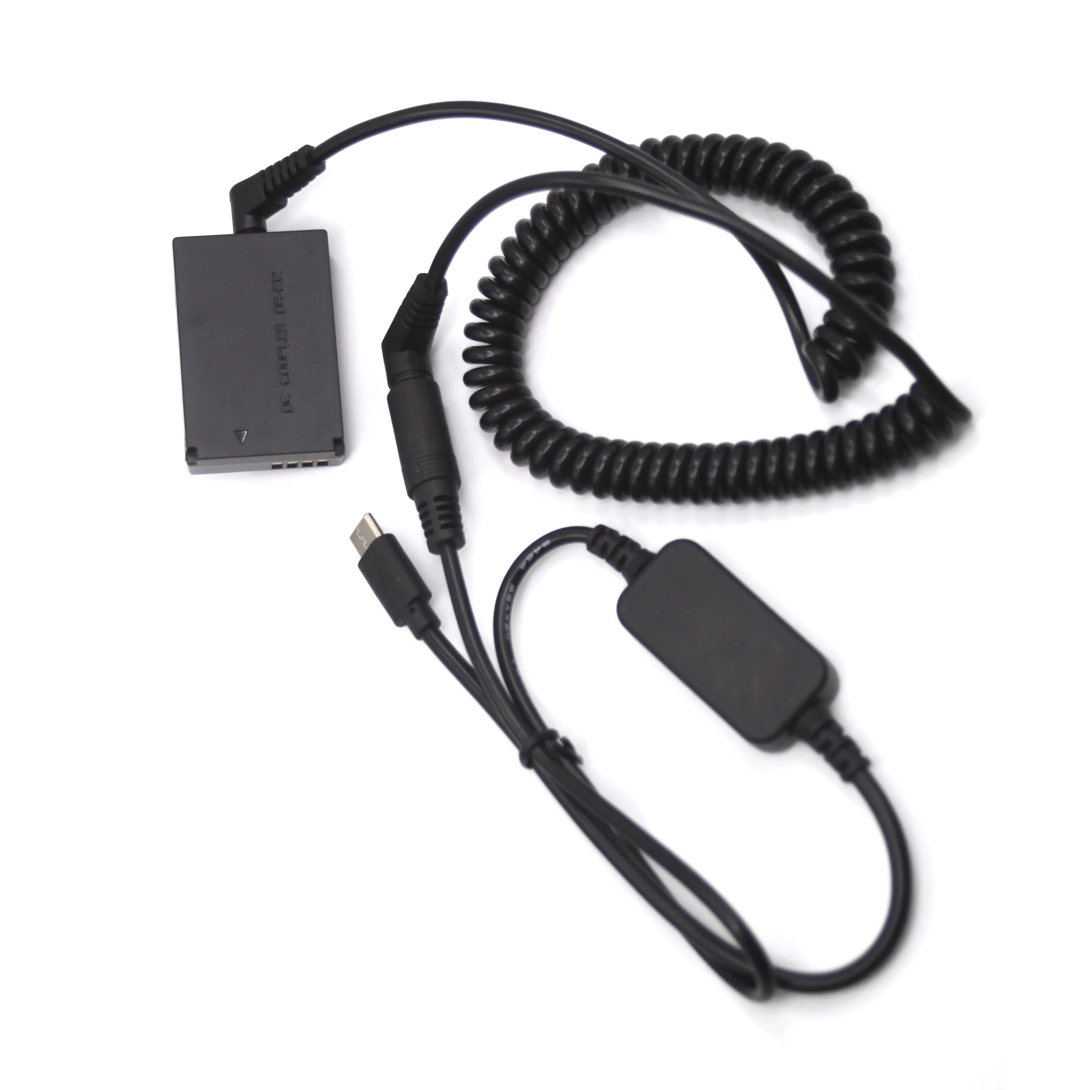 Acoplador de CC DR-E12 LP E12 batería simulada USB tipo C Cable de CC 5,5 × 2,1 MM Cable de resorte CC para Canon EOS-M M2 M10 M50 M100 M200 - imagen 5