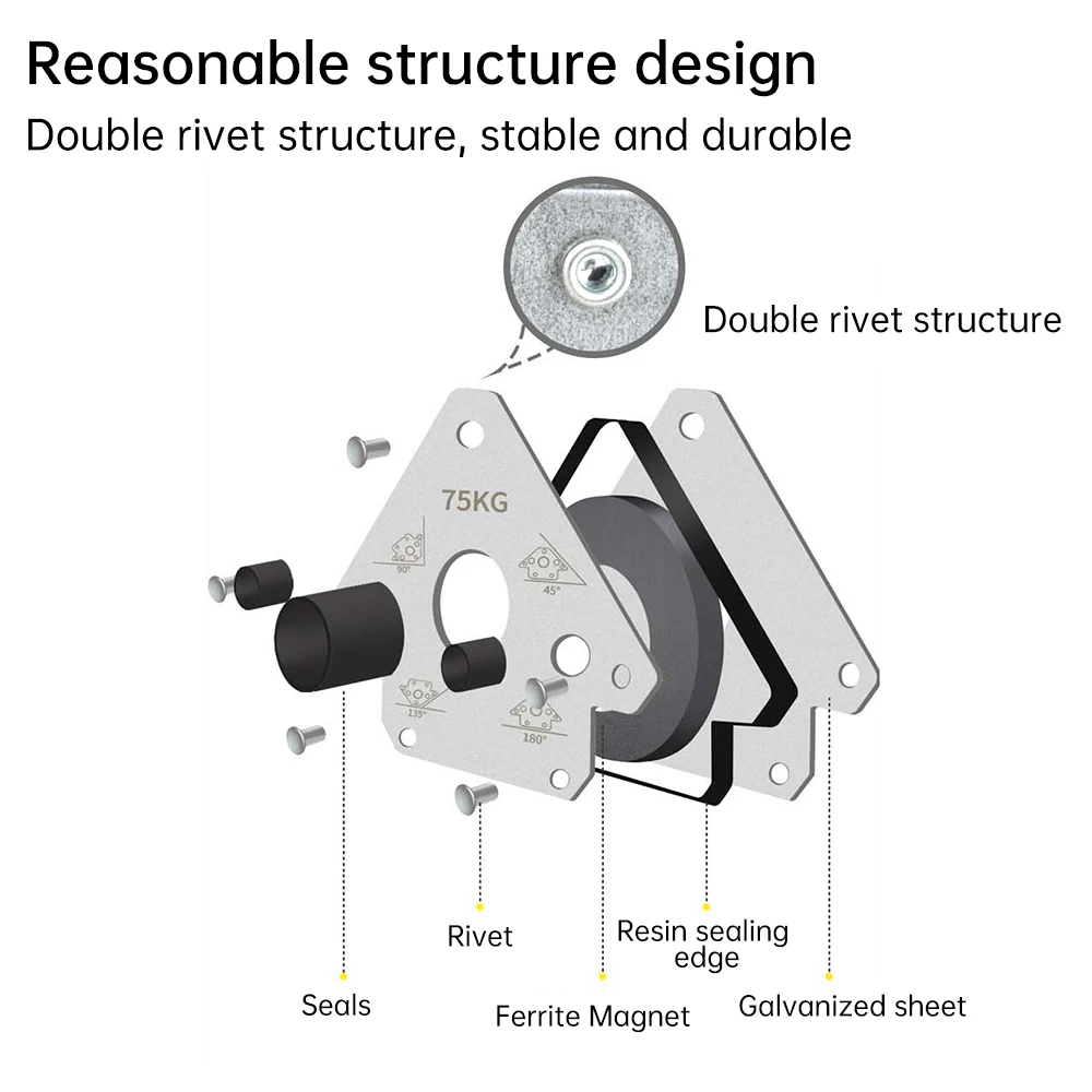 Posicionador de soldadura magnético, soporte de soldadura, posicionador auxiliar de sujeción de ferrita, herramientas auxiliares de 25KG/50KG/75KG - imagen 2